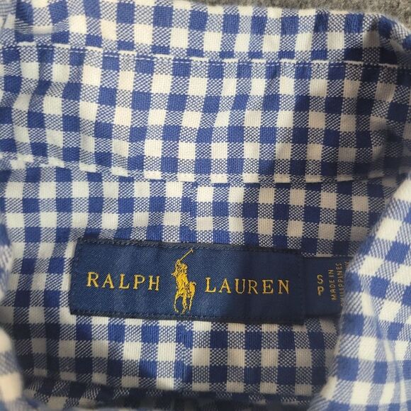Polo Ralph Lauren Mens Shirt Button Down Size S Blue White Checked Oxford - Picture 3 of 9